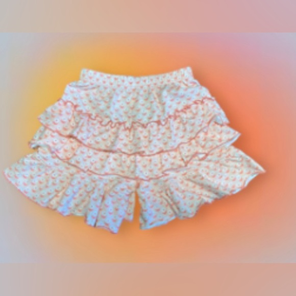 NWT Serendipity by Shrimp and Grits Ruffled Shorts SZ 7-8 Peach & Orange - Picture 2 of 5